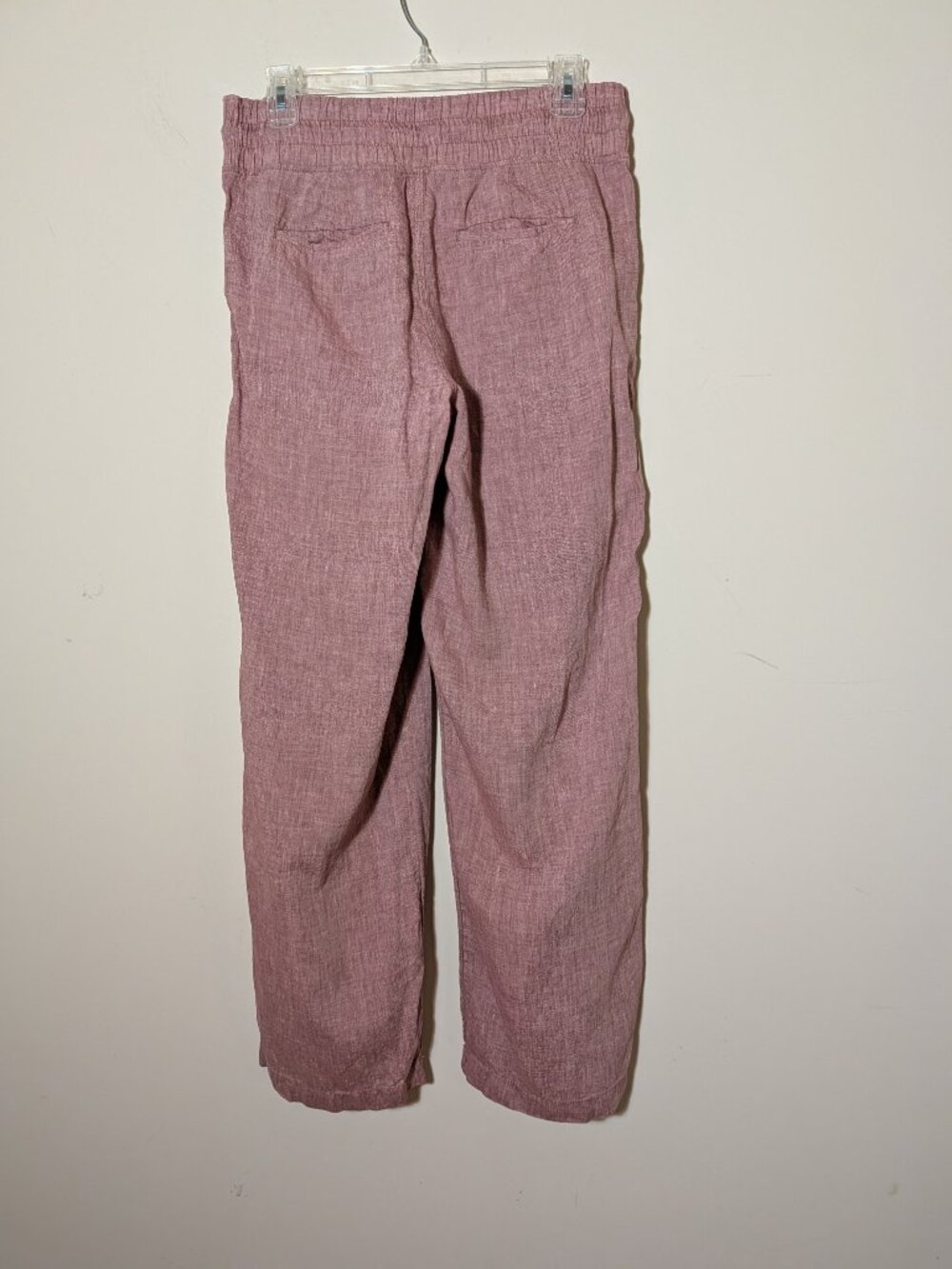 Athleta Cabo 00% Linen Pull on Wide Leg Pants Sz 8 Mauve Pink - Picture 6 of 6